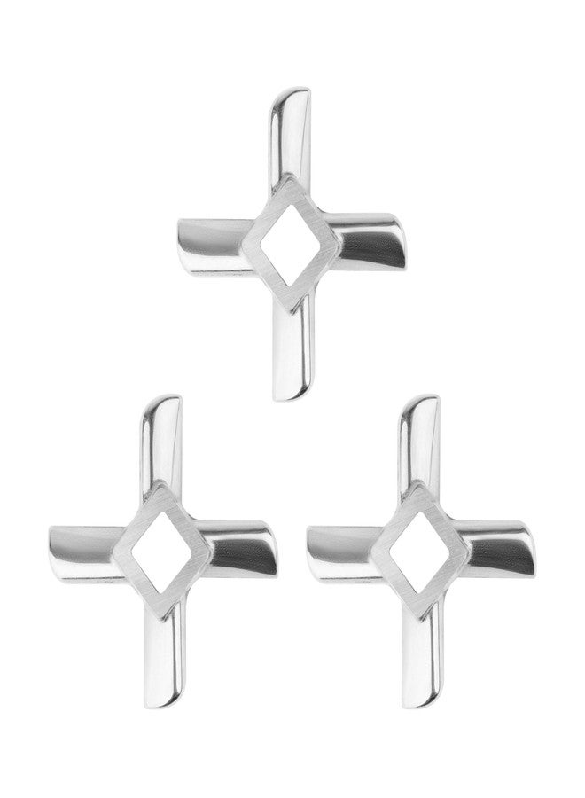 OFXDD Replacement Meat Grinder Blade 3 Pcs - Size #8 - Universal Stainless Steel Blades for Meat Grinders - Grinding Accessories Parts - Image 1