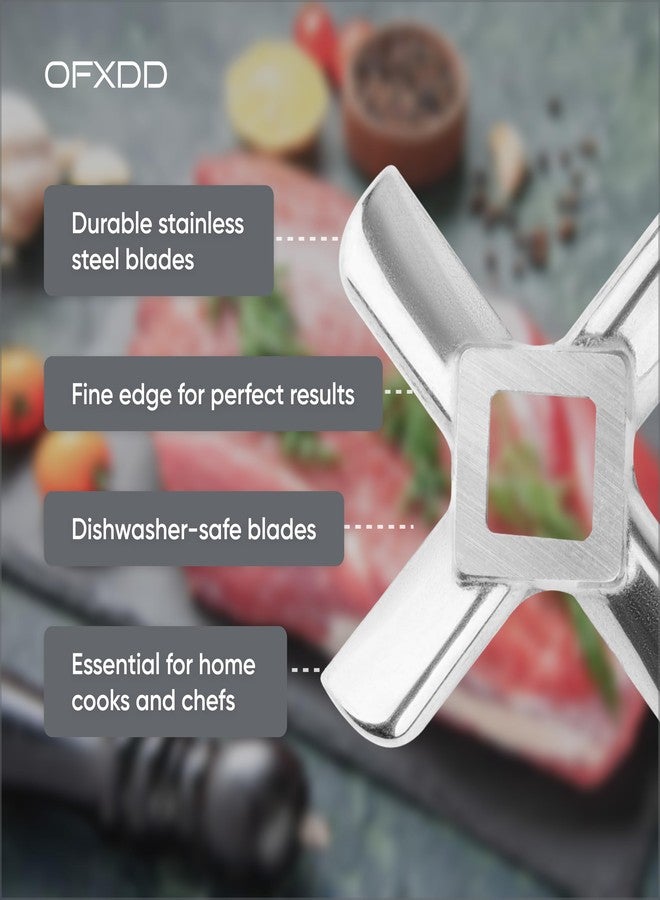 OFXDD Replacement Meat Grinder Blade 3 Pcs - Size #8 - Universal Stainless Steel Blades for Meat Grinders - Grinding Accessories Parts - Image 5