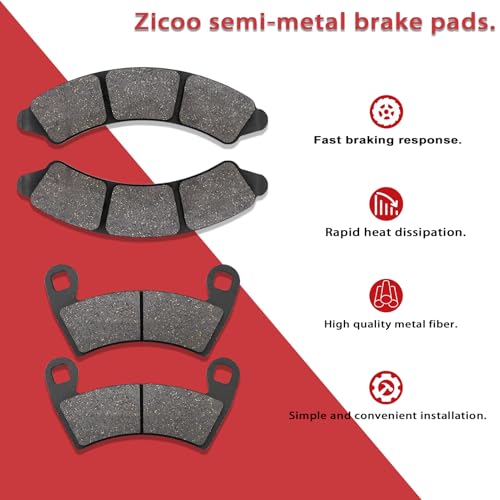 ZICOO Front & Rear Brake Pads for Polaris RZR PRO R, RZR Turbo R, RZR PRO R 4, RZR Turbo R 4, RZR XP4 Turbo S 2019 2020 2021 2022 2023 2024 - Image 2