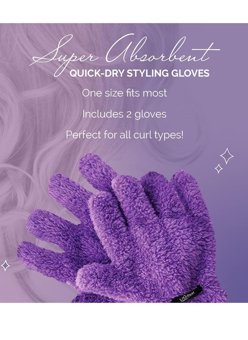 Curl Keeper Curl Keeper Quick Dry Styling Gloves for Curly Hair - Lightweight & Super Absorbent Microfiber Gloves for Wet Hair - Super Soft Quick Drying Mitten for All Hair Types - Frizz Free Hair Towel Gloves  - Image 2