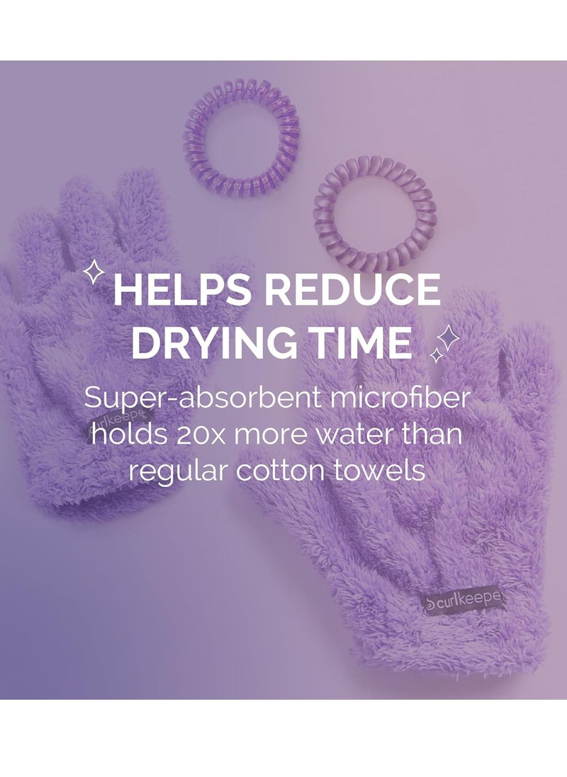 Curl Keeper Curl Keeper Quick Dry Styling Gloves for Curly Hair - Lightweight & Super Absorbent Microfiber Gloves for Wet Hair - Super Soft Quick Drying Mitten for All Hair Types - Frizz Free Hair Towel Gloves  - Image 4
