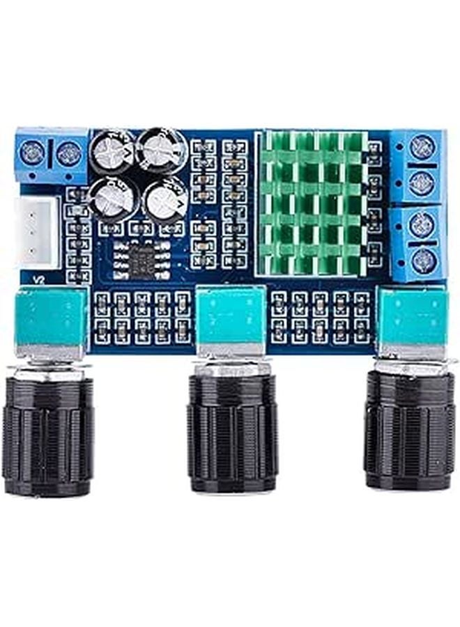 لوحة مكبر صوت رقمي ثنائي القنوات 80 واط DC 12V 24V مع تحكم قابل للتعديل في الباس والتربل ومستوى الصوت - Image 1