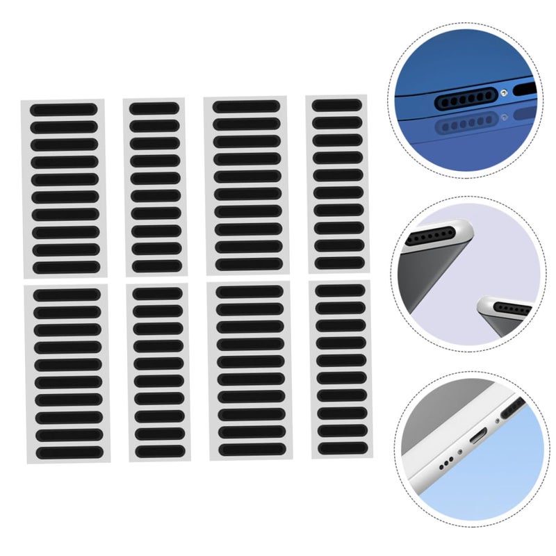 80 Pieces Black Speaker Dust Mesh Stickers Protective Adhesive Covers for Mobile Phone Speakers - Image 5