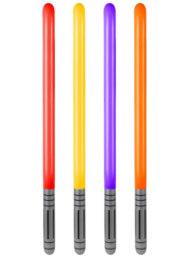 EVERMARKET 4 PCS Inflatable Lightsaber,Blow Up Light Saber Sword Toys Party Bags Stocking Stuffers Star Swords Toys for Wars Themed Party Cosplay Party Favors,4 Colors (Orange) - Image 1