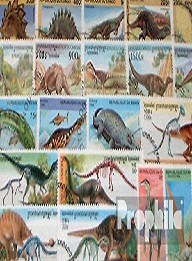 Prophila Collection Motives 100 Various Prehistoric Animals Stamps (Stamps for Collectors) Amphibians/Reptiles/Dinosaurs - Image 2