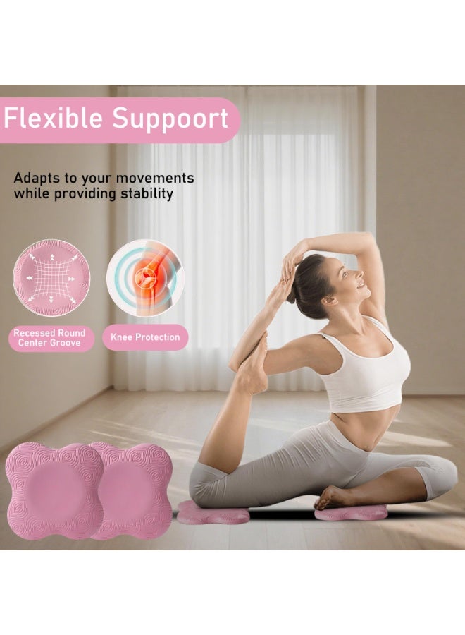 وينر مجموعة من قطعتين من وسادات الركبة لليوجا - وسادة ركبة من الفوم السميك للغاية للركبتين والمرفقين والمعصمين والرأس - أساسيات اليوجا للنساء والرجال، تمارين البيلاتس غير القابلة للانزلاق، التأمل، تمارين الأرضية - Image 4