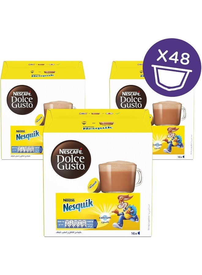 Nescafe Dolce Gusto Nesquik 16 Coffee Capsules 256g Pack of 3 Chocolate 768grams Pack of 3 - Image 2