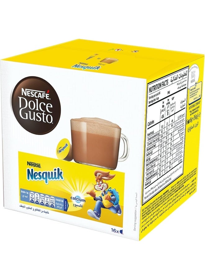 Nescafe Dolce Gusto Nesquik 16 Coffee Capsules 256g Pack of 3 Chocolate 768grams Pack of 3 - Image 1