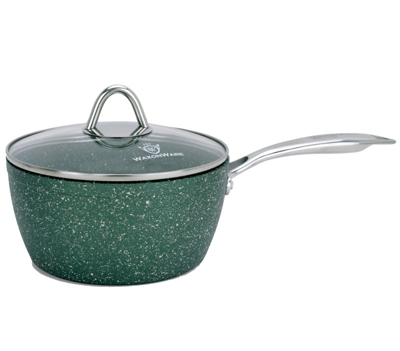 Emerald 25 Quart Sauce Pan with Lid Ultra Nonstick Pot Small Saucepan with Lid NonToxic Ceramic Nonstick Saucepan Small Sauce Pot Cooking Pot Dishwasher Safe Sauce Pan Small Pots for Cooking