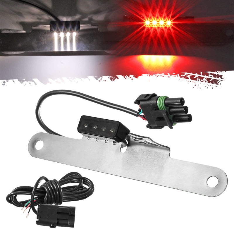 Partsam Compatible with Wrangler JK Fender LED License Plate And Third 3rd Brake Light 2M wiring Harness and Connectors