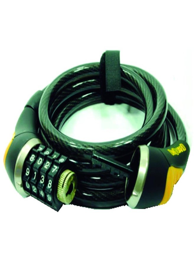 OnGuard Doberman Combo 7.75 ft (240 cm) × 12 mm (0.47 in) Coil Cable Lock – 4-Digit Resettable Combination, Vinyl-Coated Self-Coiling Steel Cable with Mounting Bracket - Image 4