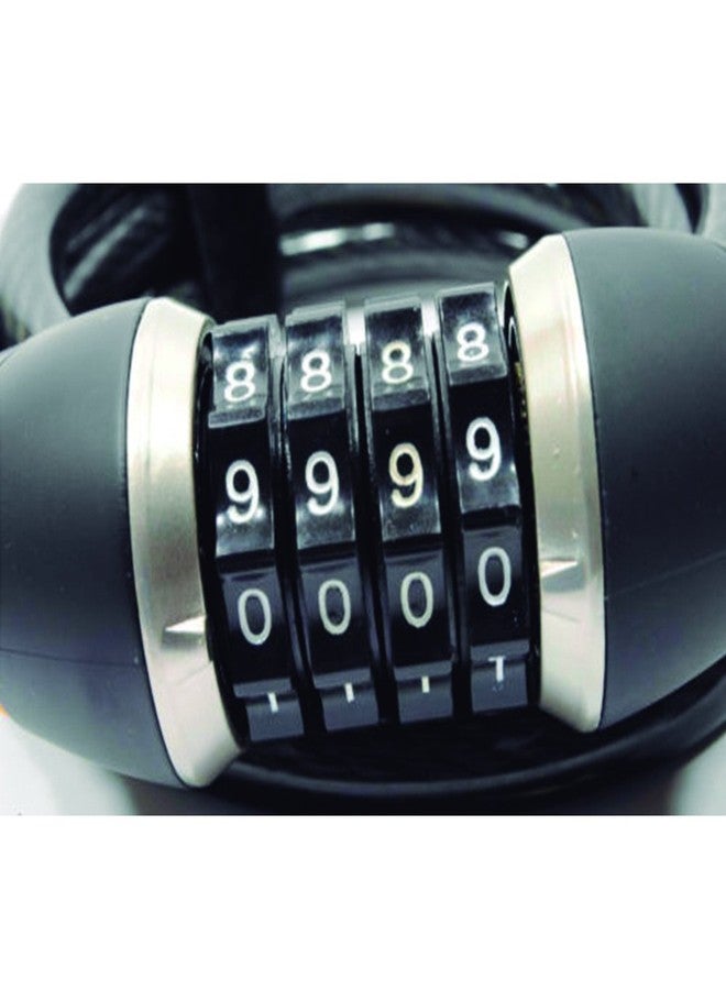 OnGuard Doberman Combo 7.75 ft (240 cm) × 12 mm (0.47 in) Coil Cable Lock – 4-Digit Resettable Combination, Vinyl-Coated Self-Coiling Steel Cable with Mounting Bracket - Image 2