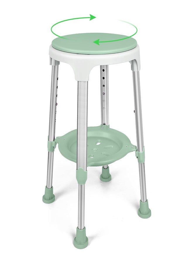 LEACHOI Shower Chair for Inside Shower, Tool-Free Assembly Swivel Shower Stool with Storage Tray, Adjustable Tub Chair and Bathroom Stool for Seniors, Elderly, Handicap & Disabled, FSA/HSA Eligible - Image 1