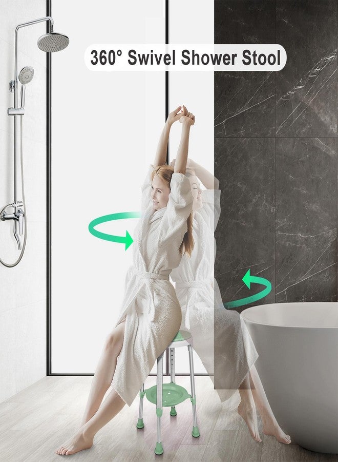 LEACHOI Shower Chair for Inside Shower, Tool-Free Assembly Swivel Shower Stool with Storage Tray, Adjustable Tub Chair and Bathroom Stool for Seniors, Elderly, Handicap & Disabled, FSA/HSA Eligible - Image 2