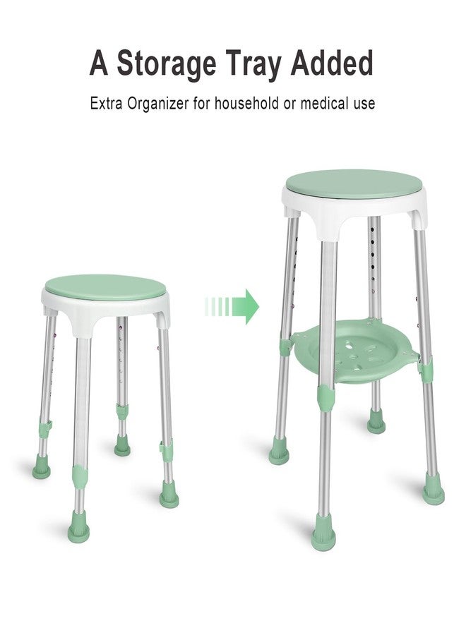 LEACHOI Shower Chair for Inside Shower, Tool-Free Assembly Swivel Shower Stool with Storage Tray, Adjustable Tub Chair and Bathroom Stool for Seniors, Elderly, Handicap & Disabled, FSA/HSA Eligible - Image 5