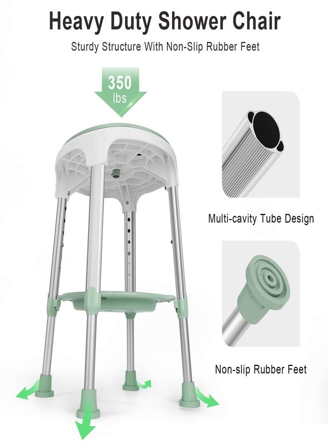 LEACHOI Shower Chair for Inside Shower, Tool-Free Assembly Swivel Shower Stool with Storage Tray, Adjustable Tub Chair and Bathroom Stool for Seniors, Elderly, Handicap & Disabled, FSA/HSA Eligible - Image 3
