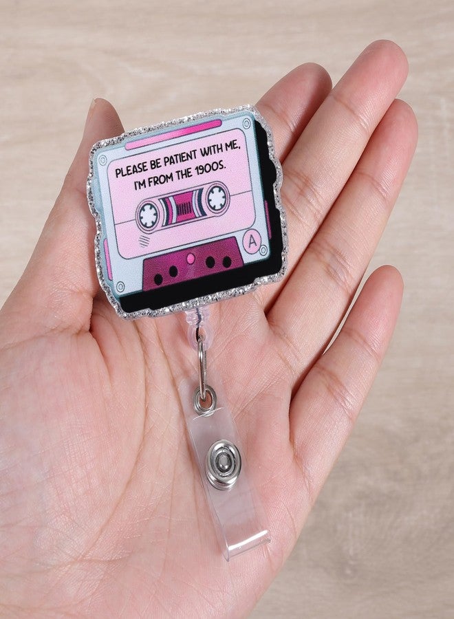 BVIIE Please Be Patient with ME, I'm from The 1900s Funny Badge Reel | Retractable ID Card Badge Holder | Name Medical Work Badge Clip for RN LPN CNA MA ER Night Shift Nurse Doctor | Nurse Gifts | Acrylic - Image 2