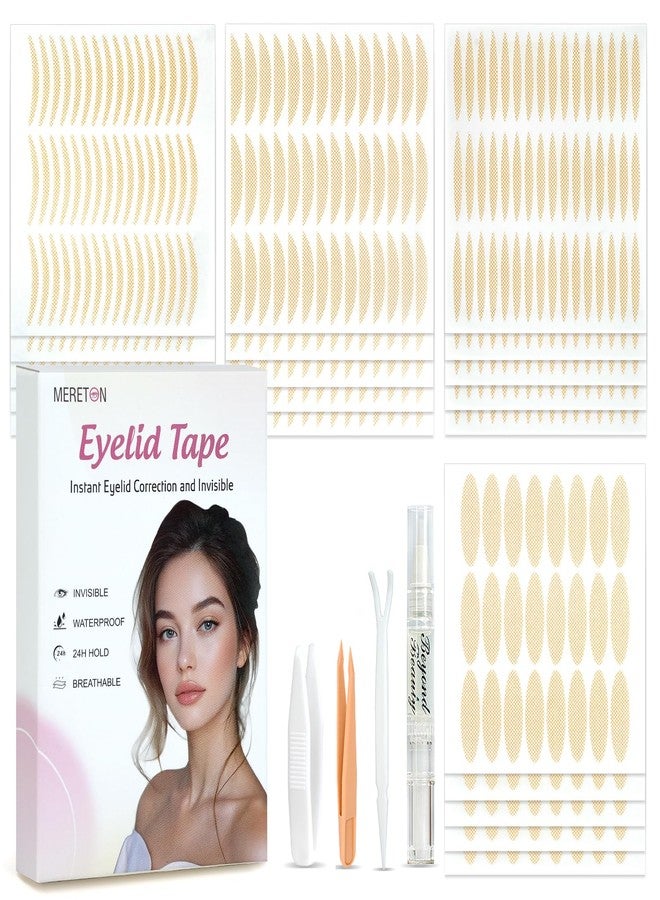 MERETON شرائط رفع الجفن MERETON 810 قطعة، شريط جفن مزدوج غير مرئي للعيون المبطنة، مقاوم للماء، يدوم طويلاً، رفع فوري للعين بدون جراحة للعيون المبطنة، المتدلية، غير المتساوية، أحادية الجفن - Image 1