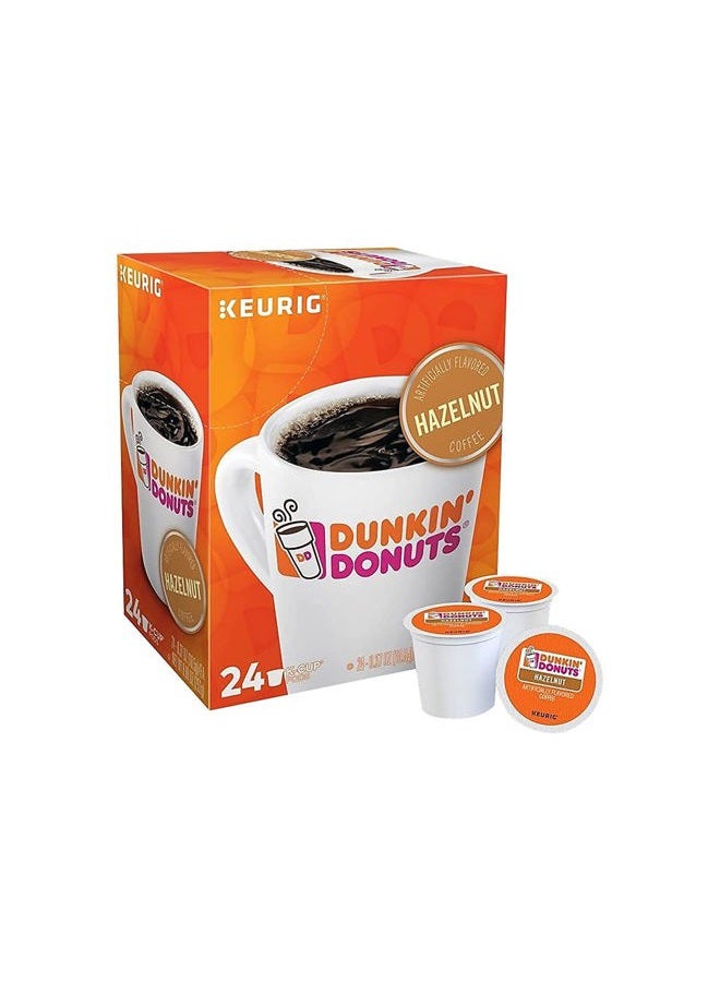 Dunkin Donuts 2518071 Hazelnut Coffee K-Cup Pods Medium Roast 24/Box (400848) - Image 1