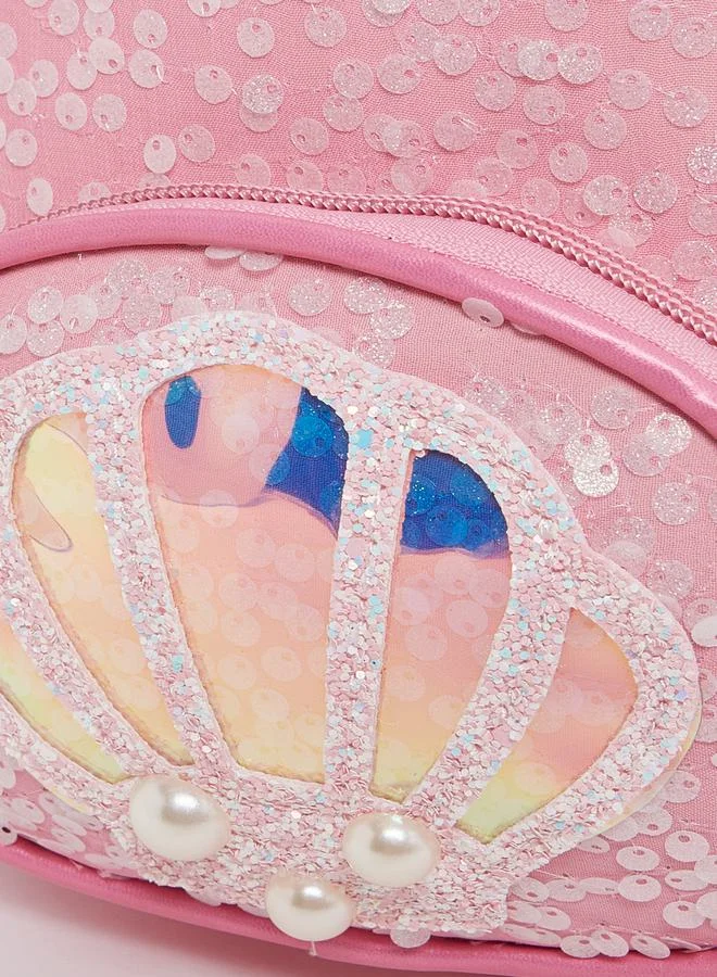 Styli Sequin Detail Pearl Handle Backpack