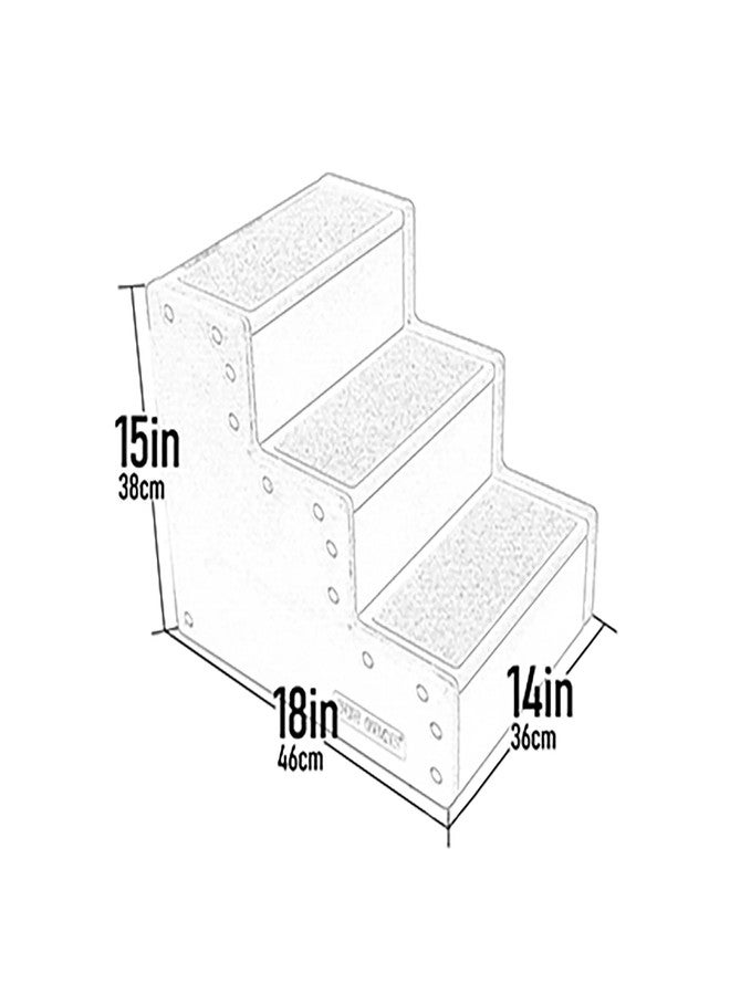 بت جير سلم الحيوانات الأليفة Pet Gear Pet Step III & IV للكلاب والقطط الصغيرة التي يصل وزنها إلى 22.7 كجم، خفيف الوزن، لا يتطلب أدوات، متوفر بـ 13 لونًا، لون موكا، 3 درجات - Image 4