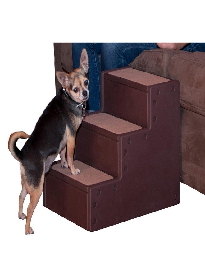 بت جير سلم الحيوانات الأليفة Pet Gear Pet Step III & IV للكلاب والقطط الصغيرة التي يصل وزنها إلى 22.7 كجم، خفيف الوزن، لا يتطلب أدوات، متوفر بـ 13 لونًا، لون موكا، 3 درجات - Image 1