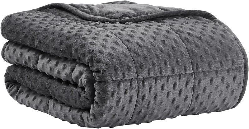 CuteKing Weighted Blanket - Weighted Blanket with Premium Glass Beads - Heavy Blanket Crystal Velvet for Comfort Sleep - Thick Blanket All Season (20lbs, 48"x72", Grey Bubble) - Image 1