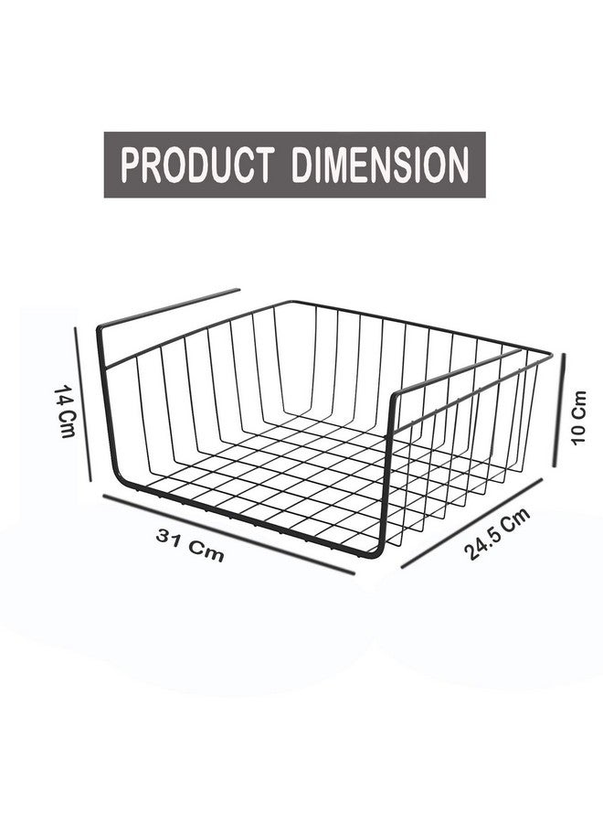 Go Hooked 12 Inch Under shelf Basket | Under Cabinet Storage Organizer | 1 Pc Black | Space Saving, Versatile, Heavy Duty, Sleek, Sturdy, Efficient, Compact and Durable Basket - Image 3