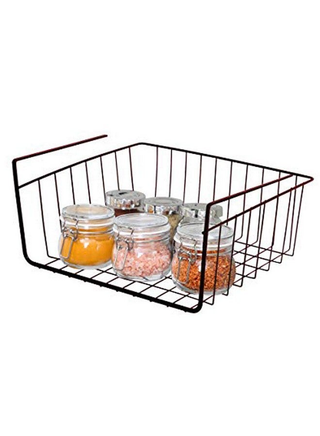 Go Hooked 12 Inch Under shelf Basket | Under Cabinet Storage Organizer | 1 Pc Black | Space Saving, Versatile, Heavy Duty, Sleek, Sturdy, Efficient, Compact and Durable Basket - Image 1
