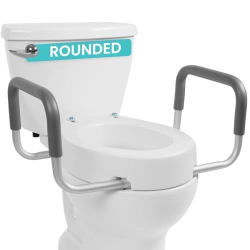 Vive Raised Toilet Seat Riser for Seniors with Handles Handicap Rail Grab Bar Seat for Over Toilet Elevated Safety for Elderly Disabled Medical Standard - Image 2