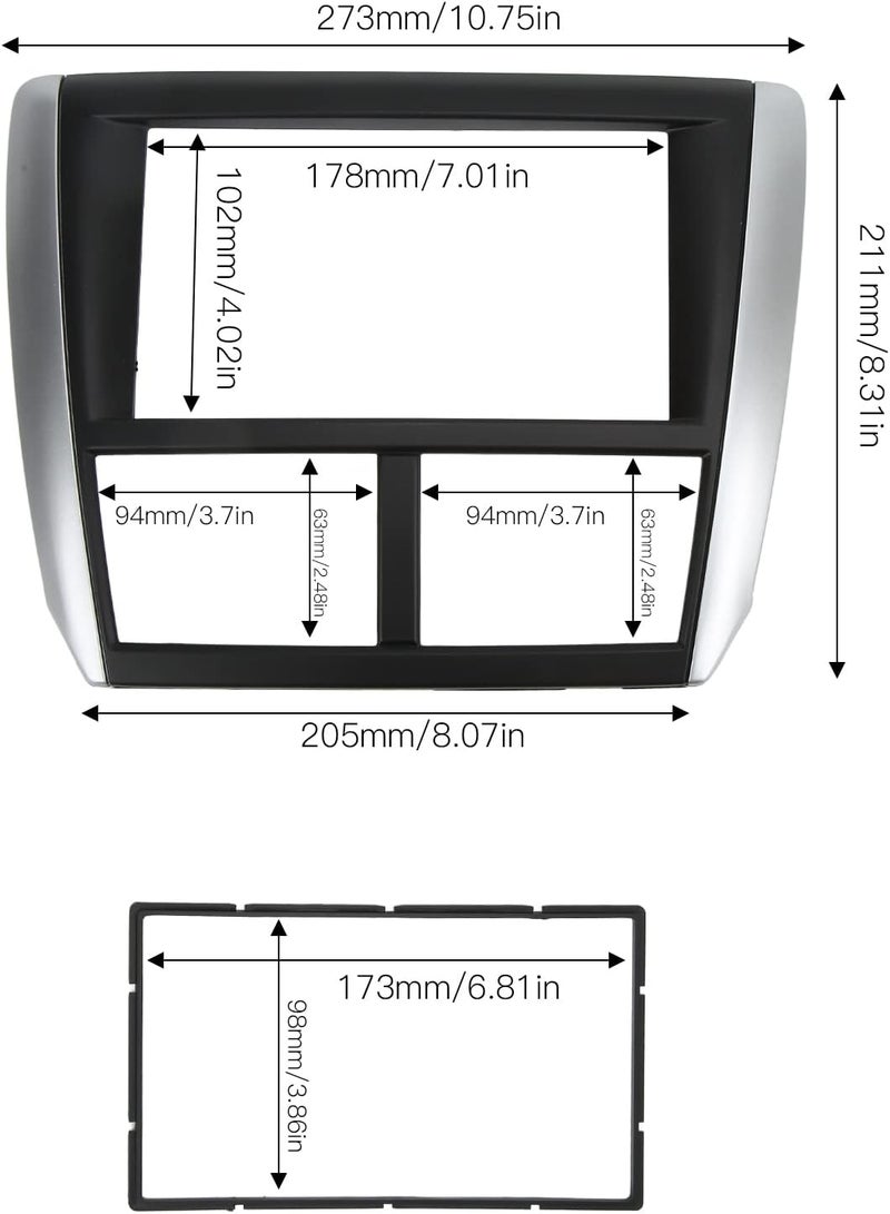 Fydun Car Dash audio Fascia Fydun 2DIN DVD Panel Frame Navigation Trim Dashboard audio Frame Replacement for Subaru Forester Impreza - Image 3