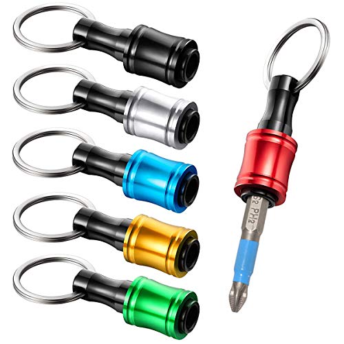 Saipe 6PCS Keychain Extension Bar Aluminum Alloy Screwdriver Bits Holder Set Portable Drill Screw Adapter Quick Release Extension Bar for 1/4inch Hex Shank - Image 2