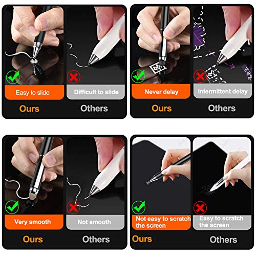 Penyeah Stylus Pen, 4 in 1 Disc Stylus Pens for Touch Screens, High Precision and Sensitivity Universal Capacitive Stylus, Stylist for Tablets,iPhone,iPad,Laptops with 4 Replacement Tips - Black - Image 5