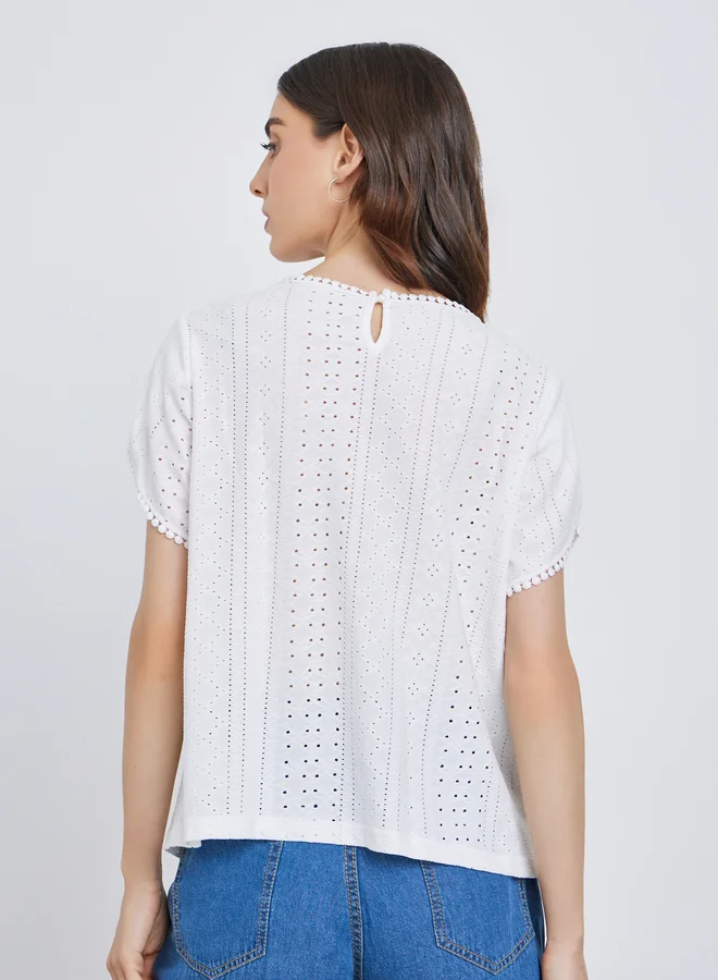 Take Two Take Two Women White Eyelet Top