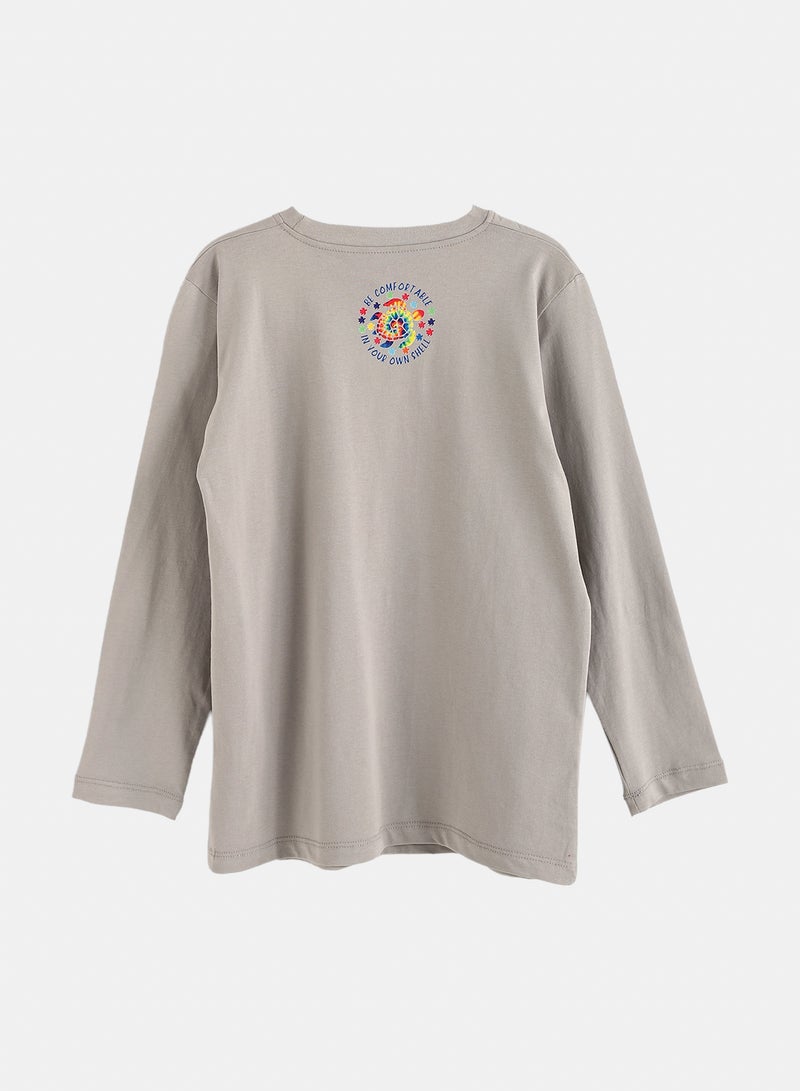 Andora Cotton Printed T-Shirt - Silver - Image 2