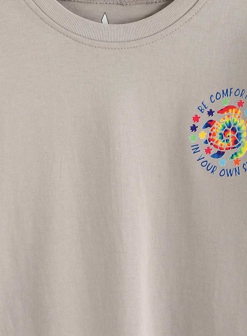 Andora Cotton Printed T-Shirt - Silver - Image 4