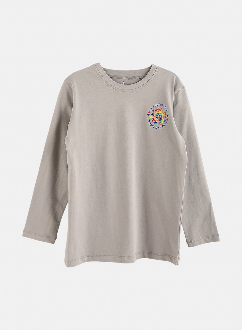Andora Cotton Printed T-Shirt - Silver - Image 5