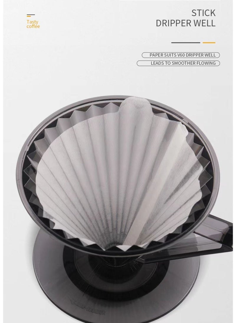 V60 Size 02 Coffee Filters - 100 Pieces Oxygen Bleached White Paper, Fast Flow Disposable Filters for Pour Over, Home & Office Brewing, Perfect for Arabic Coffee - Image 5