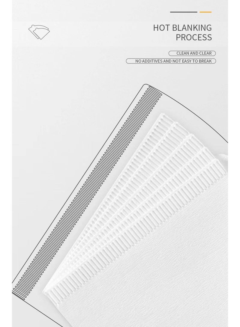 V60 Size 02 Coffee Filters - 100 Pieces Oxygen Bleached White Paper, Fast Flow Disposable Filters for Pour Over, Home & Office Brewing, Perfect for Arabic Coffee - Image 3