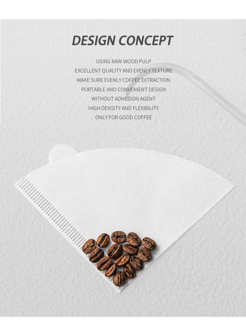 V60 Size 02 Coffee Filters - 100 Pieces Oxygen Bleached White Paper, Fast Flow Disposable Filters for Pour Over, Home & Office Brewing, Perfect for Arabic Coffee - Image 2