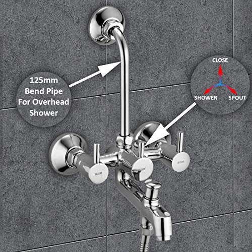 ALTON GRC3830 Brass, 3-in-1 Wall Mixer With 5-Function Overhead and Hand Shower Set (Chrome) - Image 3