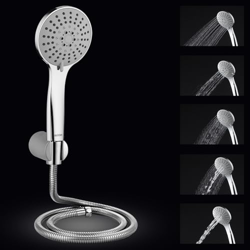 ALTON GRC3830 Brass, 3-in-1 Wall Mixer With 5-Function Overhead and Hand Shower Set (Chrome) - Image 5