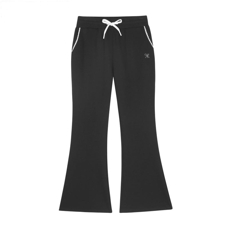 Korean Design Bow Print Plus-Size Slimming Pants Black  - Image 1
