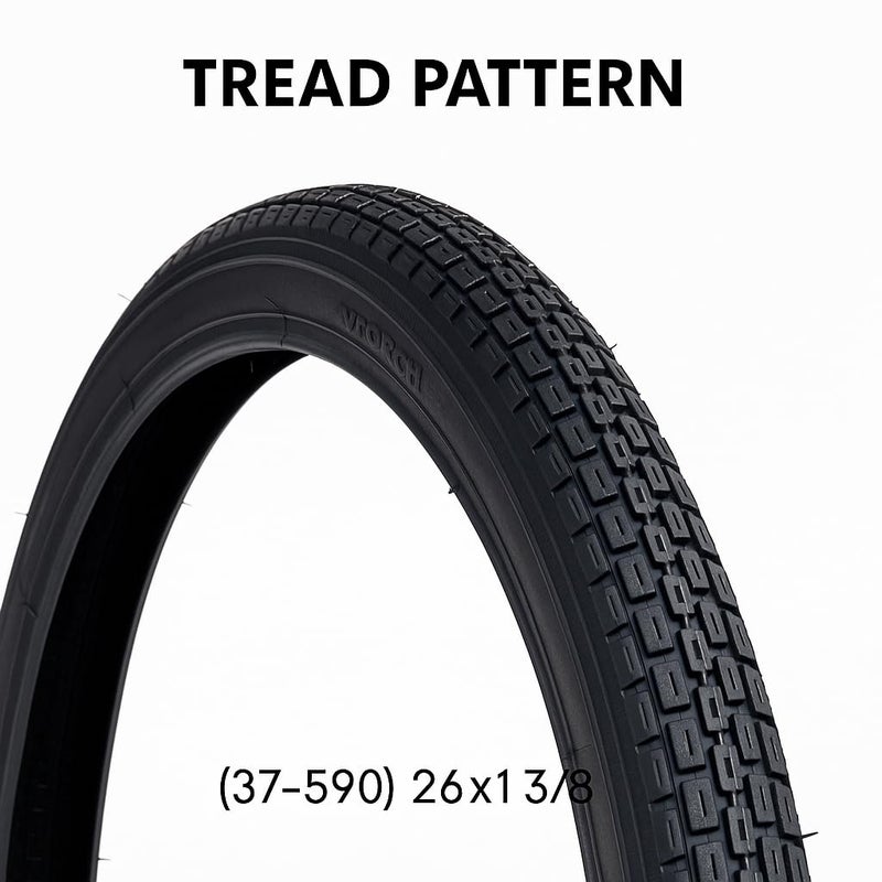 V-Tovic Tires 26 Inch Bicycle Tire – 37-590 (26x1 3/8) Premium Road & Hybrid Bike Tire, Durable Rubber Compound, Strong Sidewall Protection, Anti-Slip Grooved Tread, Ideal for Commuting & Long Rides - Image 3