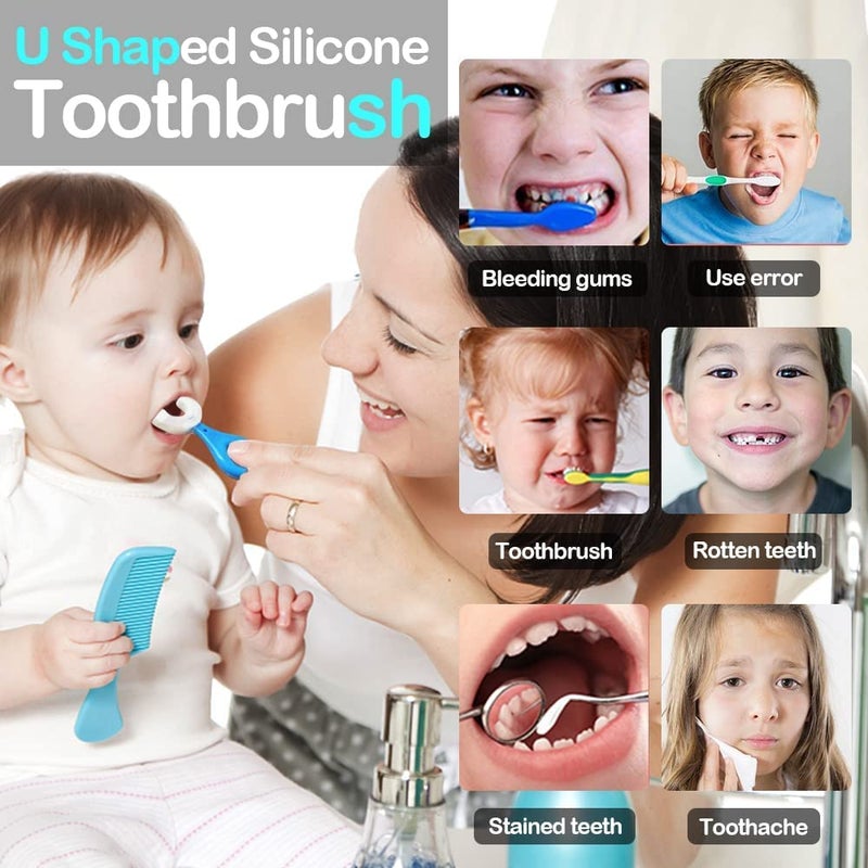 MARMIX U Shaped Toothbrush for Kids Manual Whitening Toothbrush Silicone Brush Head for Kids Children Infant Toothbrush For 6-12 Years Mouth-Cleaning (Multicolor, 1 Pcs) - Image 5