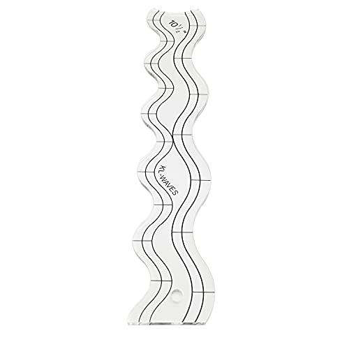 YICBOR Wave Edge Quilting Ruler Template - Clear Wave Quilter's Ruler for Domestic Sewing Machine - Image 2