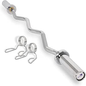 lympic Zig Zag Curl Bar 1.2M – Chrome Coated EZ Bar for Biceps, Triceps & Strength Training | Heavy Duty Steel Weight Lifting Barbell Rod – EM-9265-ZIP