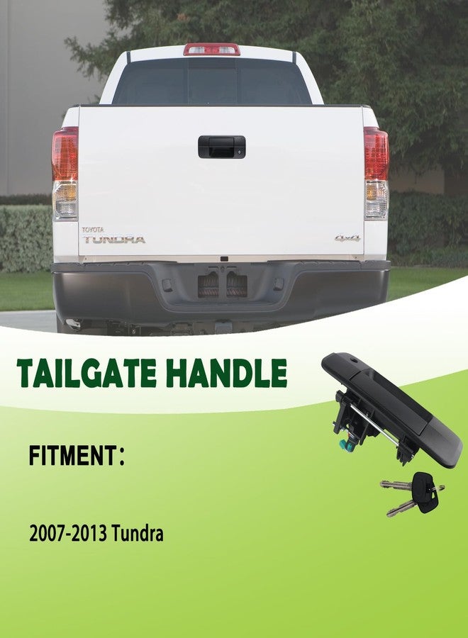omoZone Tailgate Handle Liftgate Latch Handle with Key Lock Cylinder Compatible with 2007-2013 Toyota Tundra Replaces 69090-0C040 690900C040 81213 - Image 3