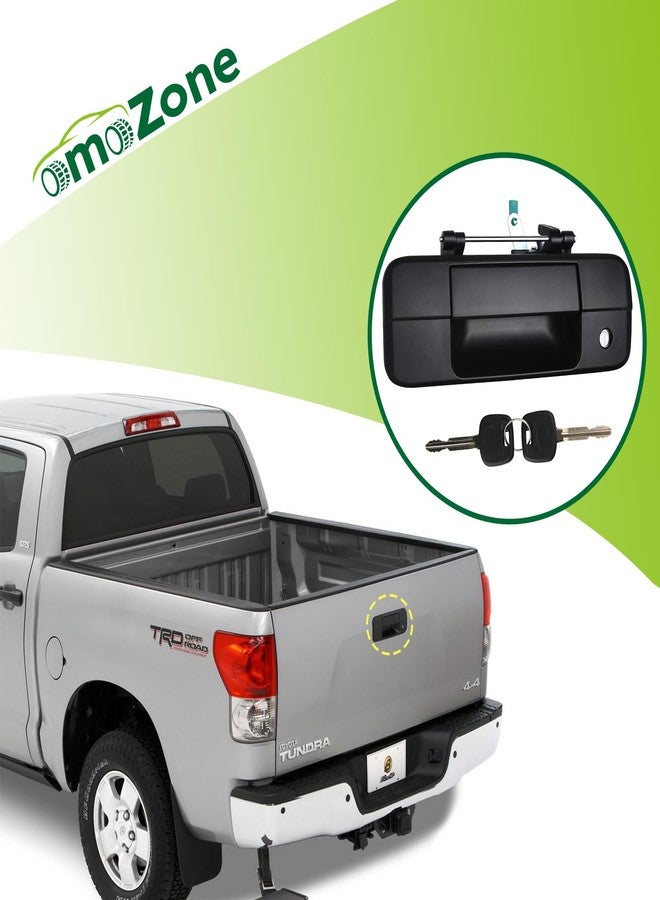 omoZone Tailgate Handle Liftgate Latch Handle with Key Lock Cylinder Compatible with 2007-2013 Toyota Tundra Replaces 69090-0C040 690900C040 81213 - Image 2