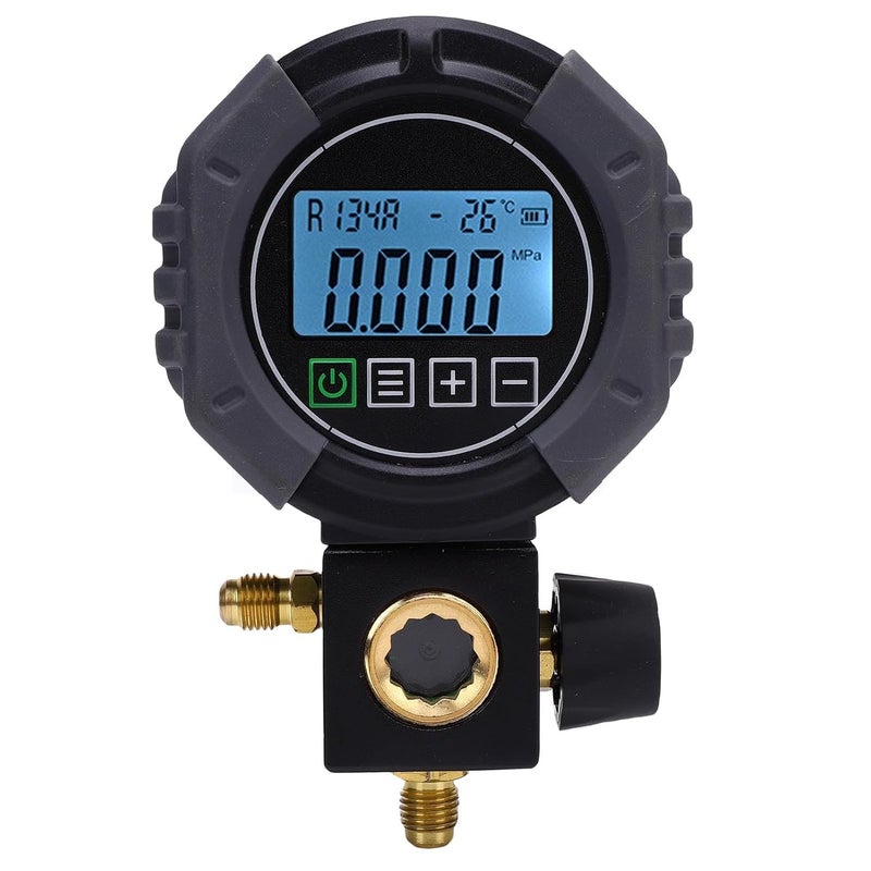 مقياس المشعب الرقمي الفردي AUNMAS، جهاز اختبار ضغط التبريد HVAC مع شاشة LCD وتصميم نافذة بصرية لاختبار تشخيص وصيانة مكيفات الهواء R134A R1234YF R22 R32 R410A - Image 5